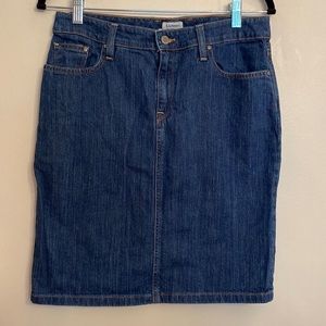 LLBEAN favorite fit jean skirt. Gently used once. Size 10